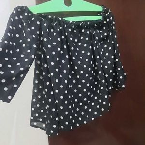 Off Sholder Polka Dot Top