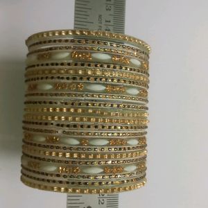 White Glass Bangles