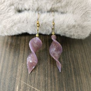 Purple Spiral Earrings