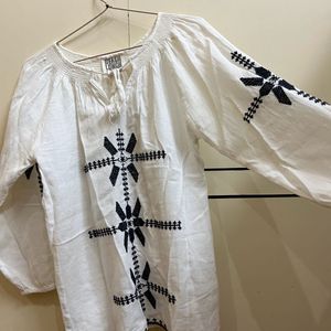 White Cotton Summer Top