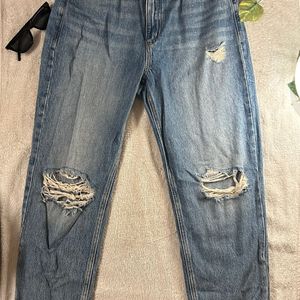 H&M women high waist ripped jeans (divided)