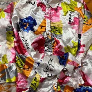 Multi Coloured Silk Shirt Knotted