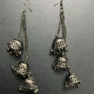 Oxidised Black Earrings