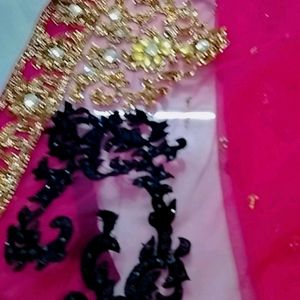 Dark Rani Colotlr Designer Saree With Blouse