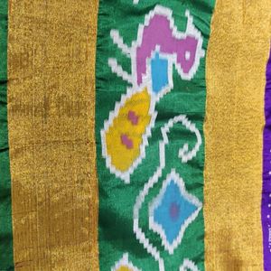 A Beautiful Violet Ikkath Border Saree