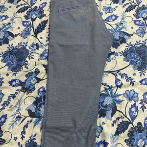 Light Blue Checked Slim Fit Pant