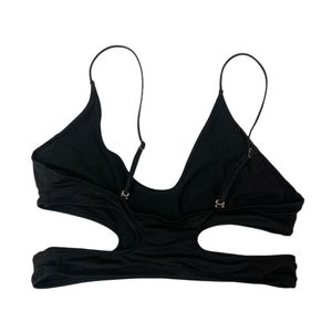 Cut Out Crop Top Black