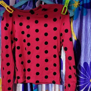 red polkadot top