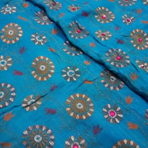 Sky Blue Gorgette Saree