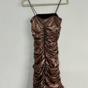 Tokyo Talkies Bronze Bodycon Mini Dress