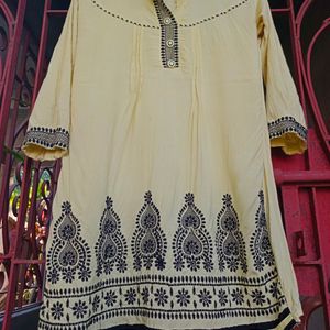 Light Yellow Embroidered Tunic