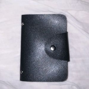 Black leather cardholder.