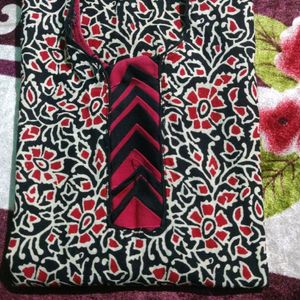 U Neck Printed Pure Cotton Kurti