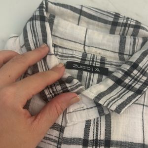 White Shirt With Black Squares