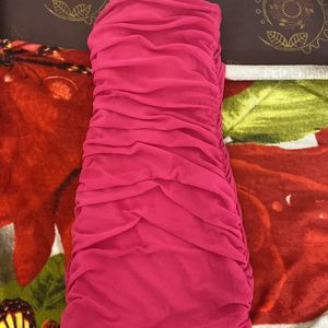 Hot Pink Ruched Bodycon Dress