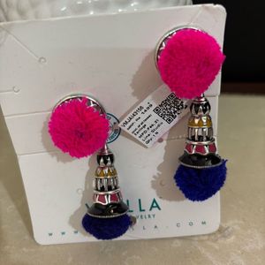 Kalbelia Tribe Pompom Earrings