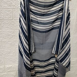 Blue And White Strip Beachwear Shrug