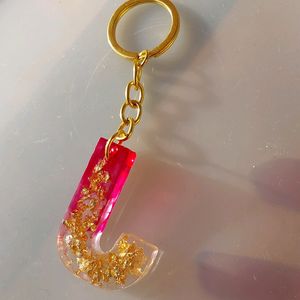 J Letter Resin Unbreakable Keychain