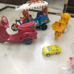 9 Toys E-rickshaw, Scooter, Cycle, Car And More