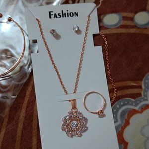 Pendent Set With Earing ,Ring ,And 1 Bangle