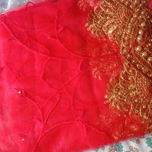 Red Net Saree 🌹