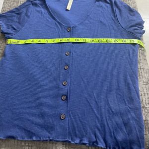 99 SALE Grab Button Down Top in Blue Colour, Size