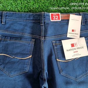 Men's Denim Blue Formal Jeans For Party Wear