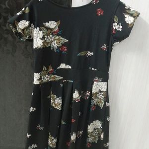 Black floral Midi Dress