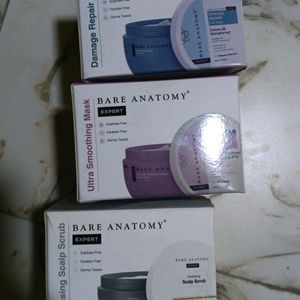 BARE ANATOMY HAIR MASK AND SCRUB COMBO OF 3