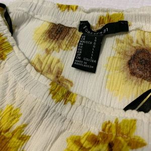 BRAND Forever21, yellow & brown sunflower pattern,