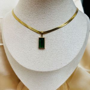 Green Pendant Chain Anti-tarnish