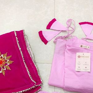 Pink Suit With Heavy Dupatta 2 Piece