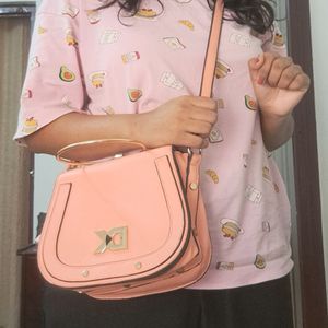 Diana Korr Peach Handheld/ Sling Bag