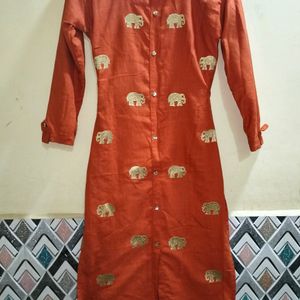 Orenge Slim Kurti