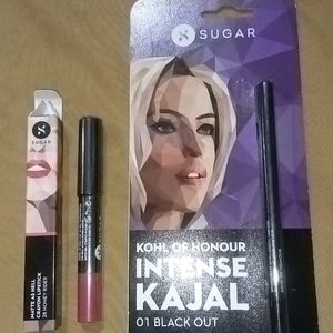 Combo Of Sugar Kohl Kajal & Crayon Lipstick