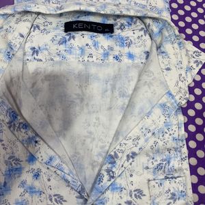 SALE🔥🔥🔥🔥🔥🔥Blue Flower Print Shirt For Men