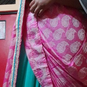 Festive +wedding Saree (Blue And Pink Combine)