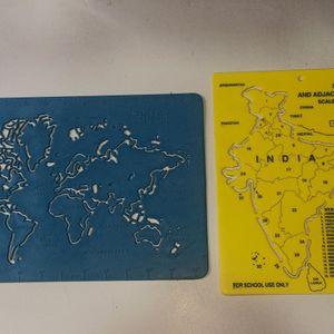 World & India Map Stencil