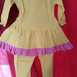 Baby Girl Dress With Full Sleeves And Pant