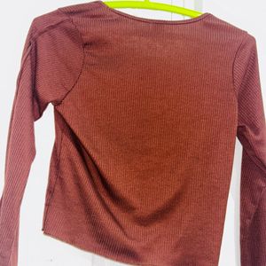 Women Brown Colour Crop Top