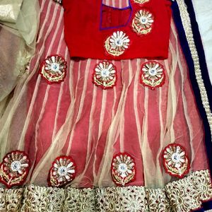 Price Dropped. Partywear Heavy Border Lehnga Saree