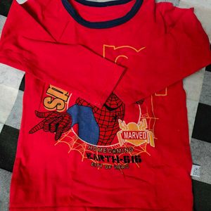 Red Color Spider Man T Shirt