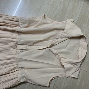 Creme Pleated Dress