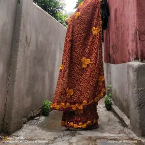 Beautiful Rose Work Saree🌹with Blouse