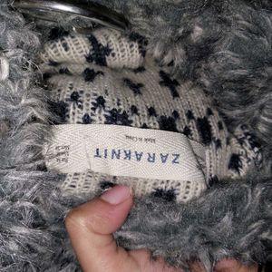 ZARA KNIT furry Dress Cum Sweater