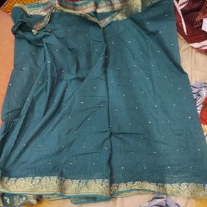 Handloom Saree With Stiched Blouse