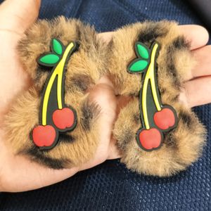 Cherry Hair Clips With Fur Base