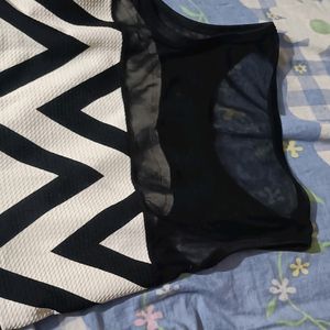 Woman Black & White Top