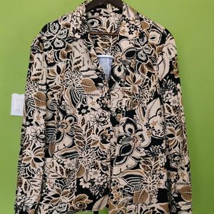 Nature Print Cotton Blazer New With Tag