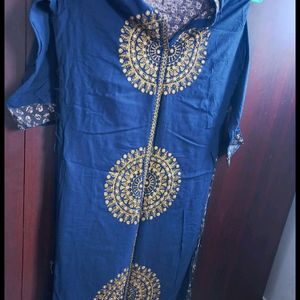 Embroidery Design Kurti With Mirror Work Finishing